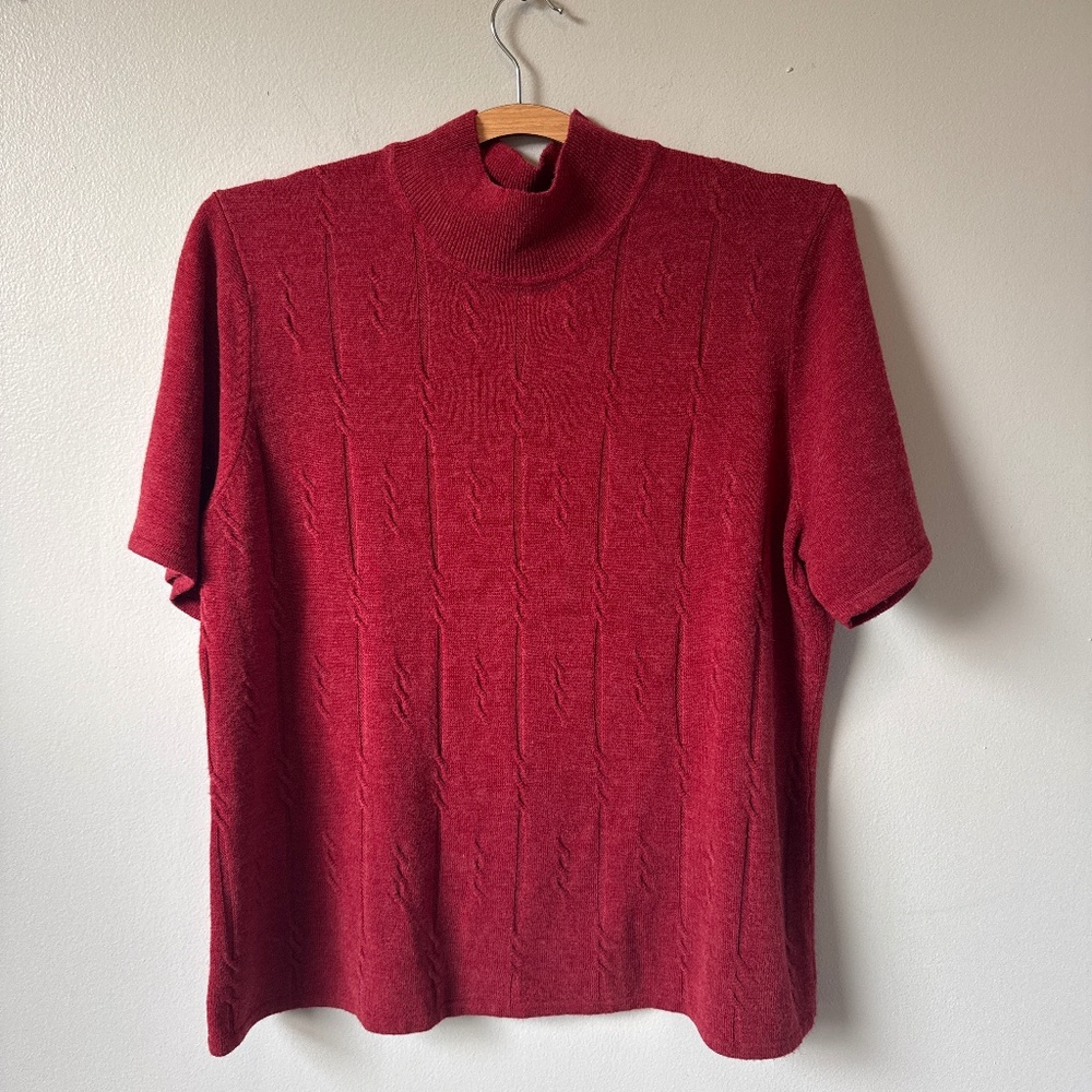 Requirements short sleeve mock neck sweater